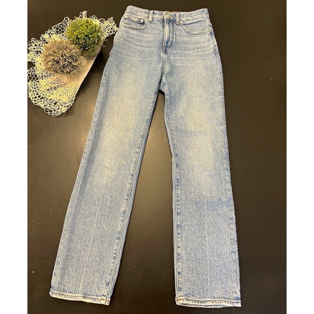 Madewell Women's Blue Light Wash 90s Straight Denim Jeans Sz 24 Hi-Rise